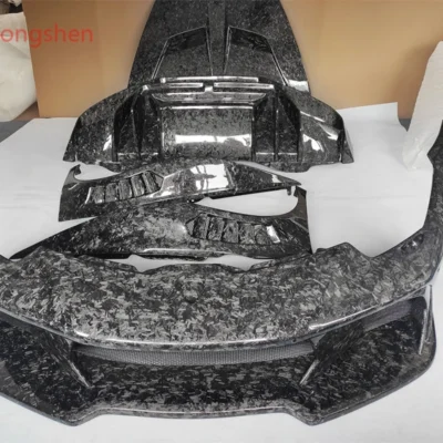 High Quality Forged Carbon Fiber V-Style Front Bumper Rear Bumper Fender Hood Body Kit for Lamborghini Huracan LP580 LP610