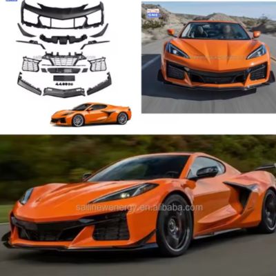 FOR Chevrolet Corvette C8 Stingray 2020+ Z06 Style Auto Parts Body Kit Wide Front Bumper Lip Exterior Accessories