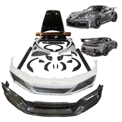 For 992 911 Turbo S Style Dry Carbon Fiber WideBodykit Front Bumper Rear Diffuser Side Skirts Bodykit